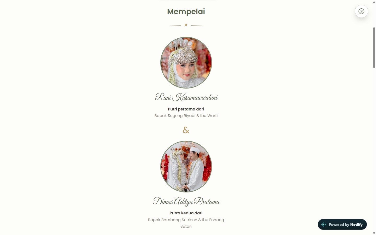 Sampul undangan Basic — Rani & Dimas