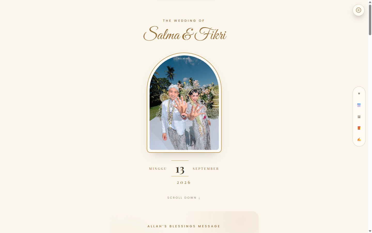Sampul undangan Exclusive — Salma & Fikri