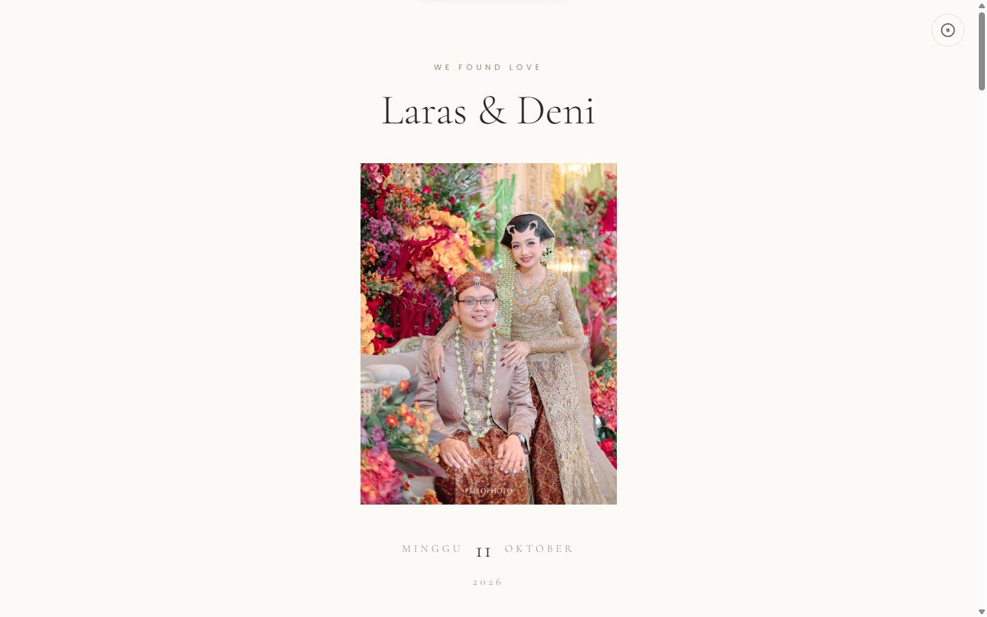 Sampul undangan Korean Minimal — Laras & Deni